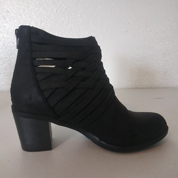 Arizona Jean Company Olympia women's size 6 black strappy block heel booties - Picture 3 of 16